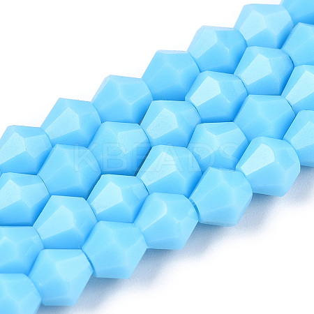 Opaque Solid Color Imitation Jade Glass Beads Strands EGLA-A039-P6mm-D12-1