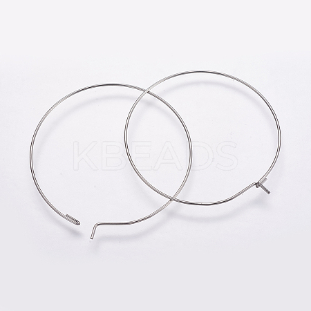 316 Surgical Stainless Steel Hoop Earrings Findings STAS-K146-039-50mm-0.8-1