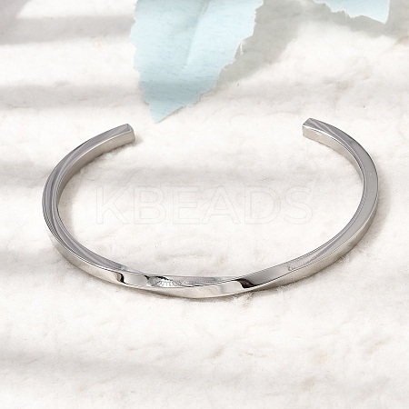 304 Stainless Steel Cuff Bangles for Women BJEW-H644-04P-1