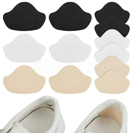 6 Sets 3 Colors PU Leather Self-adhesive Non Slip Shoe Pads AJEW-BC0009-36-1