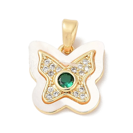 Brass Micro Pave Cubic Zirconia Pendants KK-Q030-01A-G-1