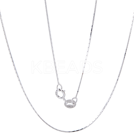 Anti-Tarnish 2Pcs Rhodium Plated 925 Sterling Silver Boston Link Chain Necklaces Set STER-BBC0006-13A-1