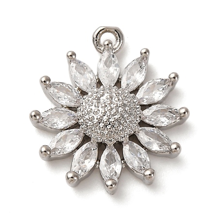 Brass Micro Pave Cubic Zirconia Pendants X-KK-I276-03P-02-1