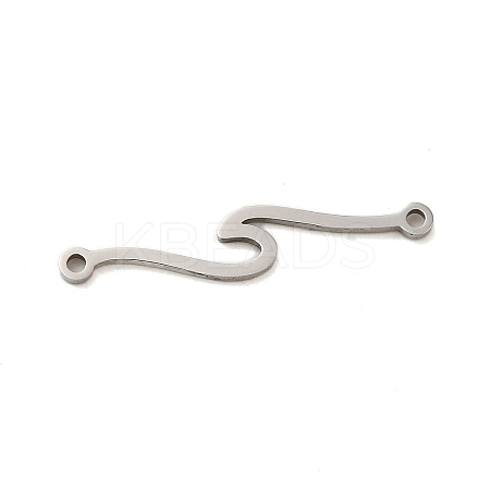 Non-Tarnish 304 Stainless Steel Wave Links Connector Charms STAS-S123-03P-05-1