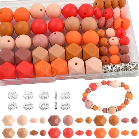 162Pcs Silicone Beads SIL-YW0001-90-1