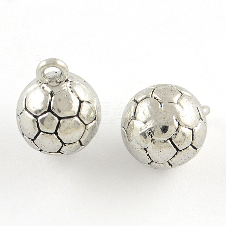 Sports Theme Tibetan Style FootBall/Soccer Ball Alloy Charms LS-TIBEP-Q054-24AS-RS-1