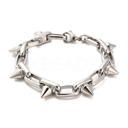 Non-Tarnish 304 Stainless Steel Spike Link Chain Bracelets BJEW-E094-13P-1