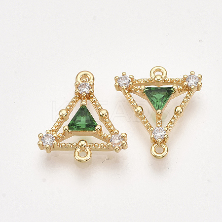 Brass Cubic Zirconia Links KK-T038-552B-NF-1