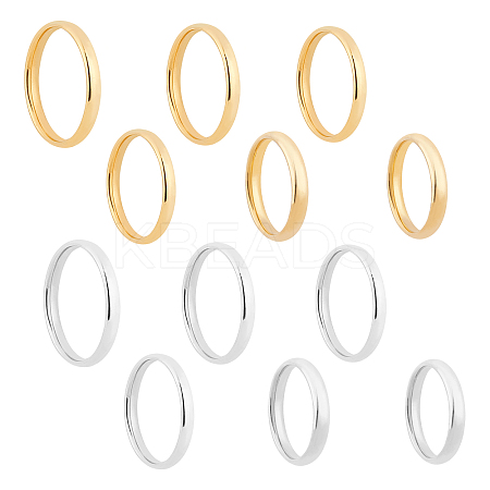 Unicraftale 304 Stainless Steel Flat Plain Band Rings STAS-UN0017-91P-1