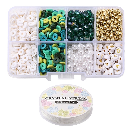 DIY Letter & Imitation Pearl & Heishi Beads Bracelet Making Kit DIY-YW0005-23A-1