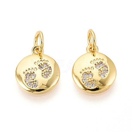Brass Micro Pave Cubic Zirconia Charms KK-N257-67G-1