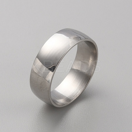 201 Stainless Steel Simple Plain Band Ring for Men Women RJEW-WH0015-02F-1