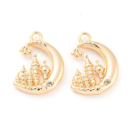 Brass Micro Pave Cubic Zirconia Pendants KK-E090-20G-1