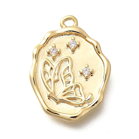Brass Micro Pave Cubic Zirconia Pendants KK-Q035-16C-G-1