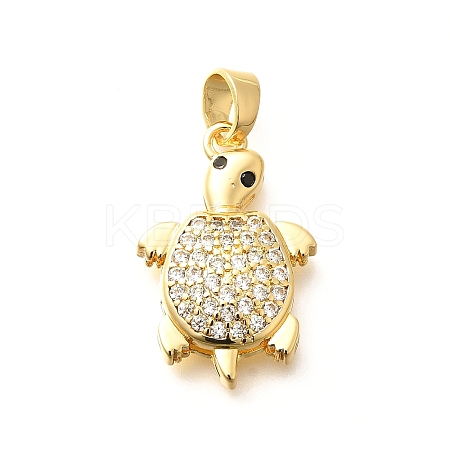 Brass Micro Pave Cubic Zirconia Pendants KK-G519-18G-06-1