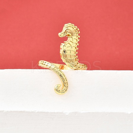 Brass Cuff Rings for Women RJEW-F184-08I-G-1
