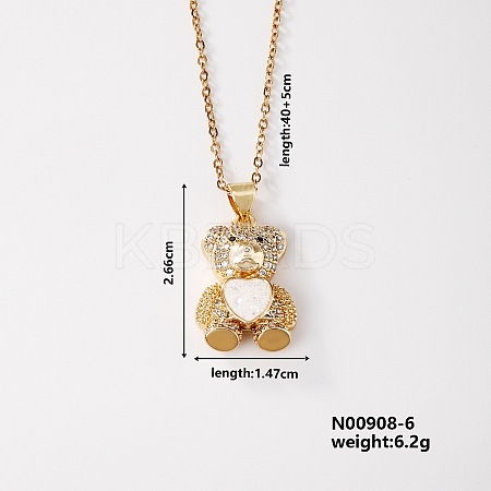 Cute Brass Micro Pave Clear Cubic Zirconia Pendant Necklaces for Women RS8490-3-1