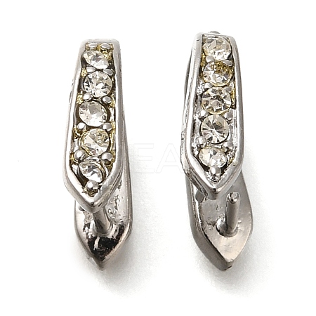 PVD Vacuum Plating & Long-Lasting Plated Brass with Rhinestone Pinch Bails KK-S402-06B-NR-1