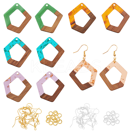 DIY Walnut Wooden Dangle Earring Making Kits DIY-OC0006-67-1