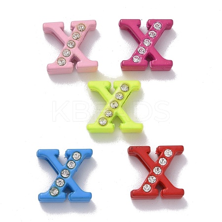 Spray Painted Zinc Alloy Slide Charms ALRI-WH0005-13X-1