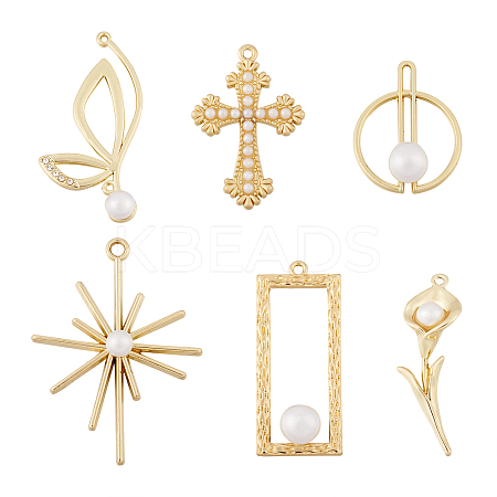 12Pcs 6 Style Alloy Pendants FIND-CW0001-15-1