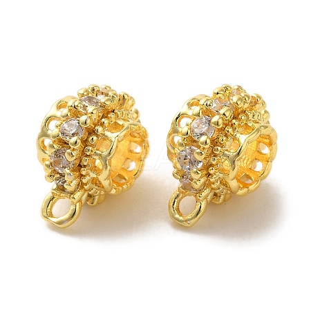 Column Brass Micro Pave Cubic Zirconia Tube Bails KK-C072-05D-G-1