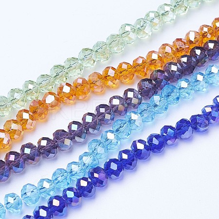 Electroplate Glass Beads Strands EGLA-A044-T4mm-B-M-1
