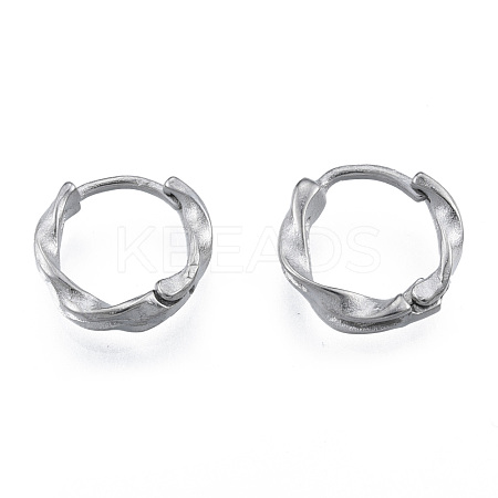 316 Surgical Stainless Steel Twist Hoop Earrings for Men Women EJEW-N052-10-1