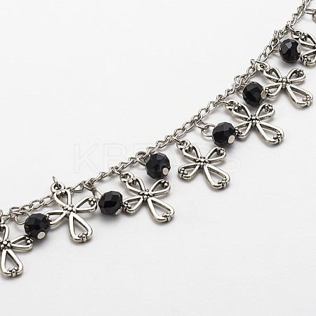 Handmade Tibetan Style Pendant Chains for Necklaces Bracelets Making X-AJEW-JB00092-04-1