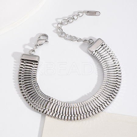 304 Stainless Steel Link Chain Bracelets for Women BJEW-Z125-02P-1