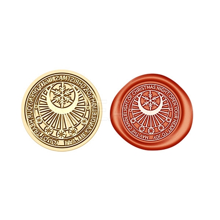 Christmas Series Wax Seal Brass Stamp Head LS-AJEW-Z031-04G-22-1
