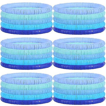 30Pcs 5 Colors Polymer Clay Heishi Surfer Stretch Bracelets Set BJEW-SW00135-1