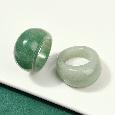Natural Green Aventurine Finger Rings for Unisex RJEW-C128-01B-1