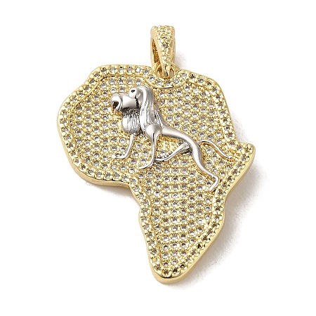 Brass Micro Pave Clear Cubic Zirconia Pendants KK-R162-075G-1