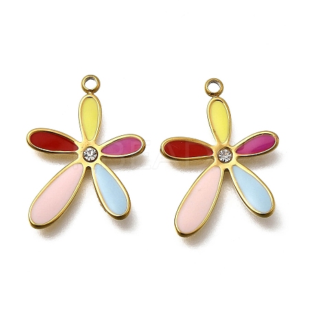 304 Stainless Steel Enamel Pendants STAS-Z163-28G-1