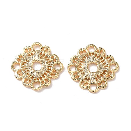 Brass Hollow Flower Multi-Strand Links KK-Z164-01G-1