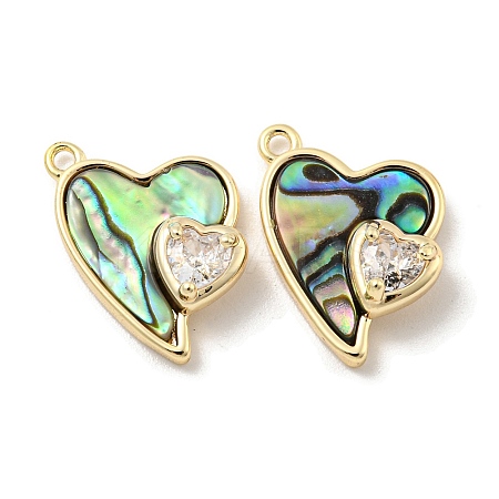 Natural Paua Shell Pendants KK-L211-010G-01-1