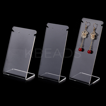 3Pcs 3 Styles Transparent Acrylic Earring Display Stands Set EDIS-WH0006-41-1