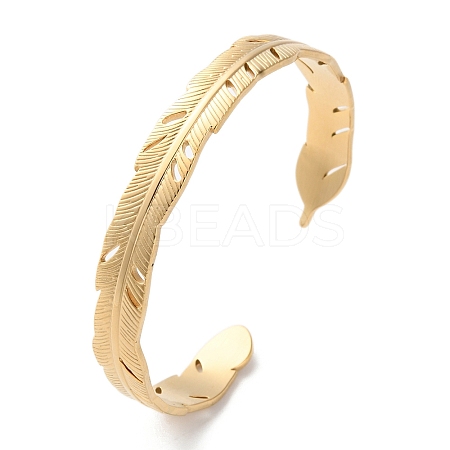 304 Stainless Steel Cuff Bangles for Women LS-BJEW-K263-05G-07-1