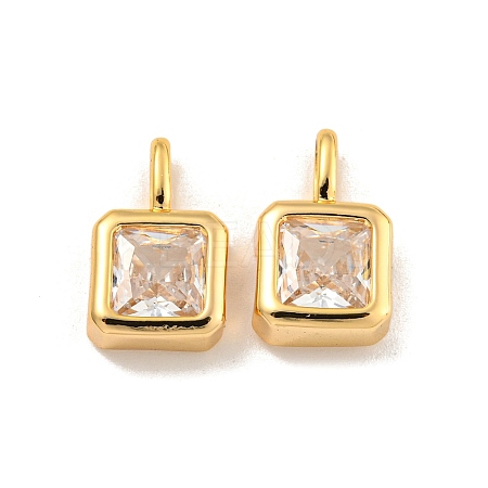 Brass with  Clear Cubic Zirconia Pendants KK-U006-05G-1