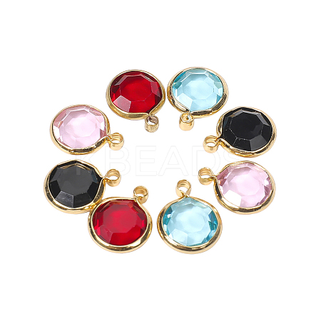 8Pcs 4 Colors K9 Glass Charms GLAA-DJ0001-04P-1