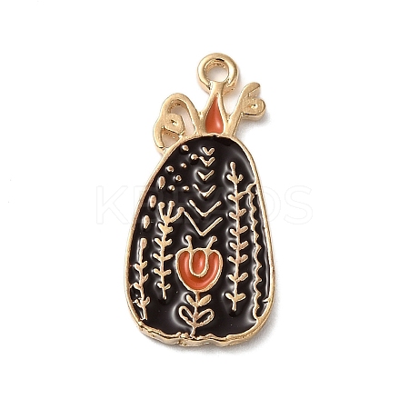 Thanksgiving Day Golden Tone Alloy Enamel Pendants ENAM-M002-01O-G-1