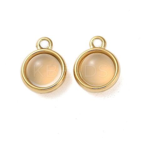 Opalite Half Round Charms STAS-L022-397C-G-1