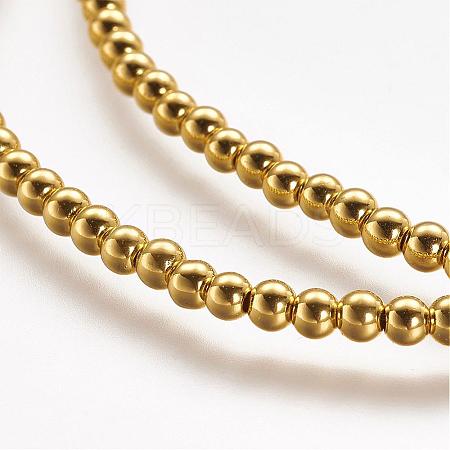 Electroplate Non-magnetic Synthetic Hematite Beads Strands G-P218-32-G-1