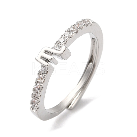 Rack Plating Brass Clear Cubic Zirconia Constellation Adjustable Rings for Women RJEW-S407-08P-03-1