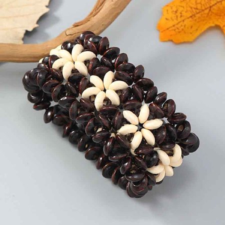 Bohemia & Ethnic Style Wood Stretch Bracelets for Women WG33998-09-1