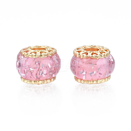 Rack Plating Alloy European Beads MPDL-N039-199-02G-1
