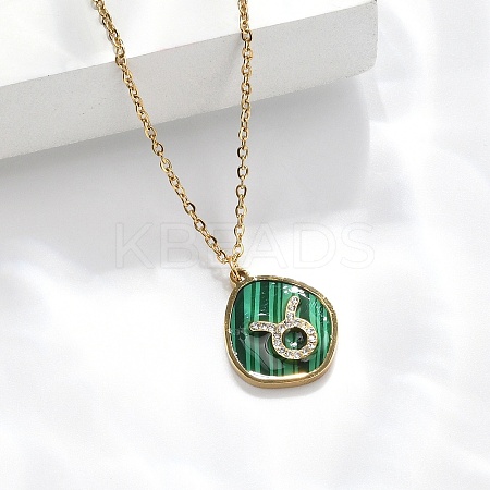 304 Stainless Steel Micro Pave Cubic Zirconia constellation Pendant Necklaces NJEW-R021-01G-02-1
