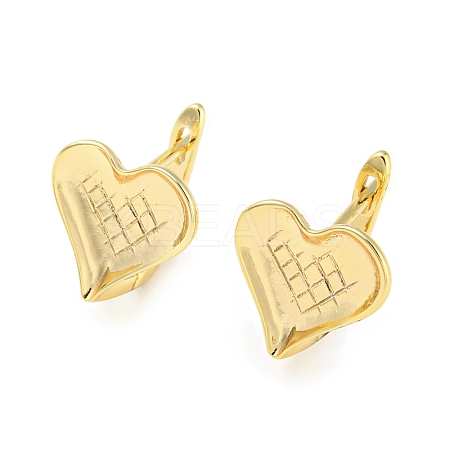Brass Heart Hoop Earrings Women KK-C031-37G-1