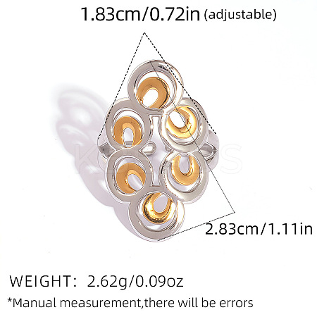 304 Stainless Steel Two Tone Cuff Rings FS-WGD264E-03-1